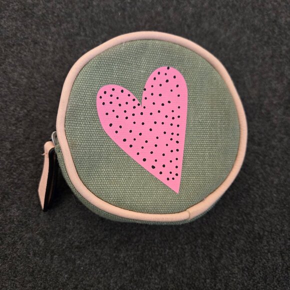 Small Canvas Change Purse with Heart - Picture 1 of 7